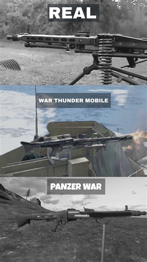 MG42 Real vs War Thunder vs Panzer war #warthundermobile #panzerwar