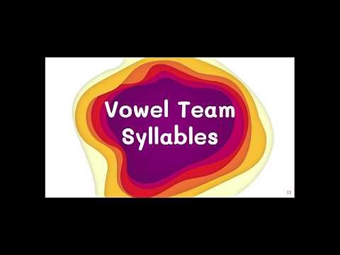The Six Syllable Types: Vowel Teams