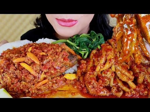 ASMR NYAT NYAT FISH AND SWEET SPICY FISH FEET | ASMR MUKBANG INDONESIA