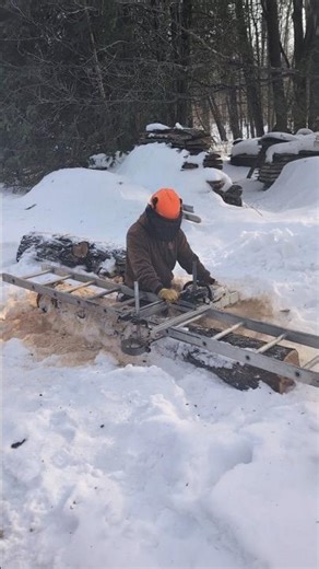 how to use an Alaskan mill. black cherry log