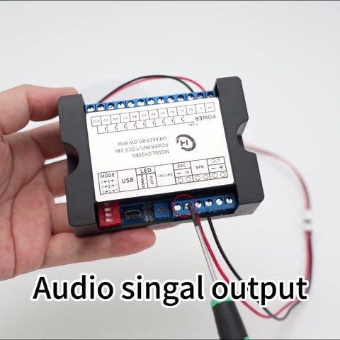 80W Vocie Playback Module,CH358D Low Lever Trigger 8MB DC 9-24V Sound Board with Case,Support USB Download,MP3 Hardware Decoding,10-Way Button One-to-One,8 Combined Playback for Industry Broadcast.