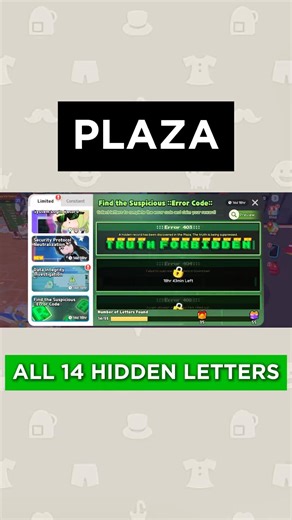 ALL 14 ERROR CODE Letters in Plaza! Play Together Neo Kaia Event! #playtogether #haegin