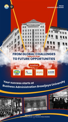 Prodi Administrasi Bisnis FIA UB on Instagram: "[You’re stepping into a globally accredited business administration journey]💫 Halo MaBis!👋🏻 Program Studi Administrasi Bisnis, Fakultas Ilmu Administrasi Universitas Brawijaya hadir sebagai ruang tumbuh bagi calon pemimpin masa depan yang siap menghadapi tantangan global. Dengan kurikulum yang adaptif, lingkungan akademik yang kolaboratif, serta pengakuan akreditasi nasional dan internasional, kami berkomitmen mencetak lulusan yang unggul, berda