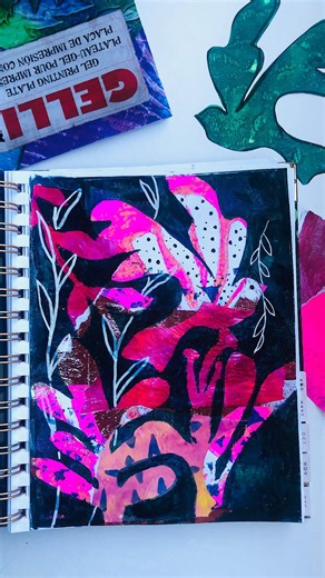 J is for…JOURNAL!📔 Gelli Arts® Artist @marymakingart reimagines leftover gel prints in an art journal!🤗 Apply torn or cut prints onto a background page with gel or matte medium. Once dry, use masks or stencils to create new compositions. Use your favorite art supplies to add finishing touches. 💡Artist Tip: Old planners make great gel print journals. The ABC’s of Gel Printing Challenge is here! Don’t forget to share your prints by tagging @gelliarts and using the #abcprintingchallenge hashtag!