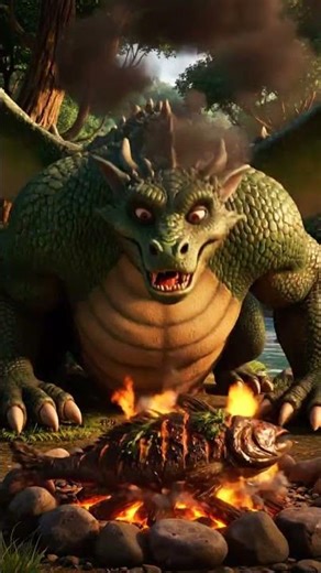 Dragon Scared by Raccoon Prank and Accidentally Burns His Own Food | Nebula Shots