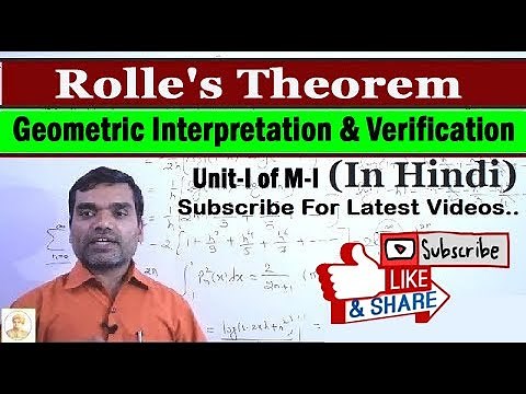 Rolle's Theorem in Hindi