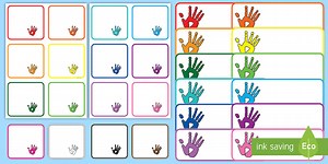 Handprint-Themed Labels