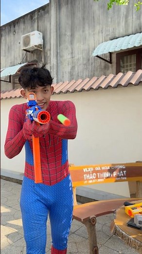 Spider-Man's gun training #spiderman #nerfsniper