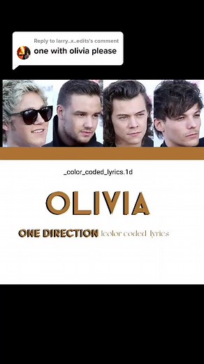 Color Coded Lyrics by One Direction for Olivia | Sing Along with Olivia Lyric Song