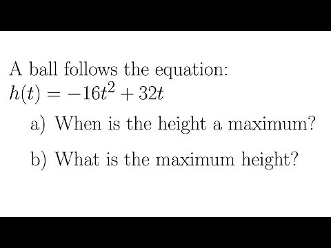 Use the Vertex Formula to Find the Maximum Height of a Ball