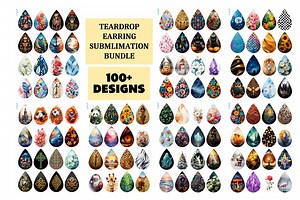 Tear Drop Earring Sublimation Design Bundle - Etsy