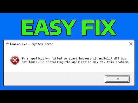 How To Fix X3DAudio1_7.dll is Missing Error in Windows