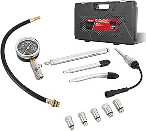 Nilight Engine Compression Tester Kit, 11 PCS with Spark Plug Tester, Automotive Cylinder Pressure Gauge Tool Set for Gasoline Engines