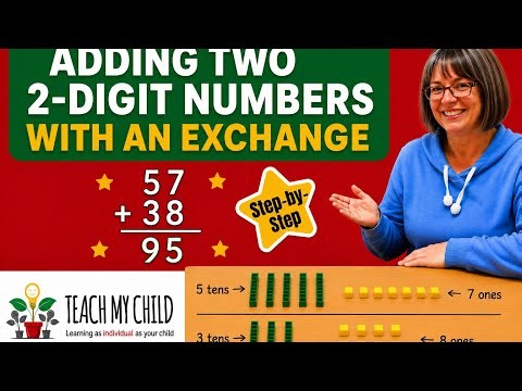 How to add two 2-digit numbers with an exchange