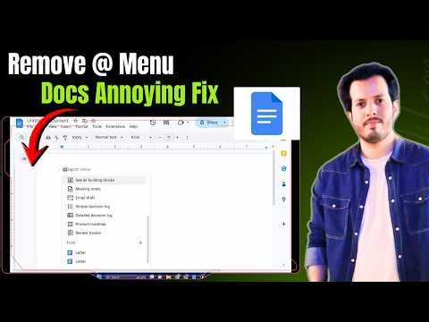 How To Remove @ Insert Search Menu in Google Docs | Stop Smart Suggestions