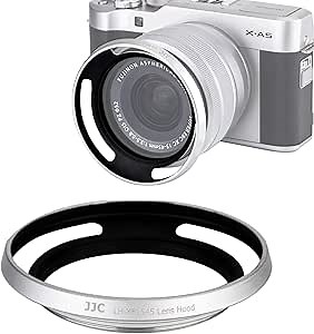 JJC Silver Dedicated Metal Screw in Lens Hood for Fujinon XC15-45mm F3.5-5.6 OIS PZ Lens, Fuji XC 15-45mm 3.5-5.6 Lense Hood Shade, Compatible w Fujifilm XC15-45mm F3.5-5.6, fits 52mm Filter & Cap