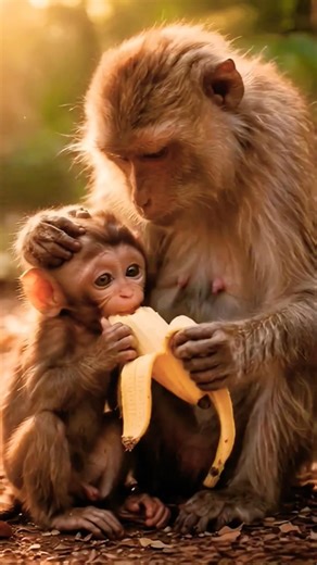 She Didn’t Steal… 💔 She Was Feeding Her Baby 🐒🍌 #shorts #shortsfeed #ytshorts