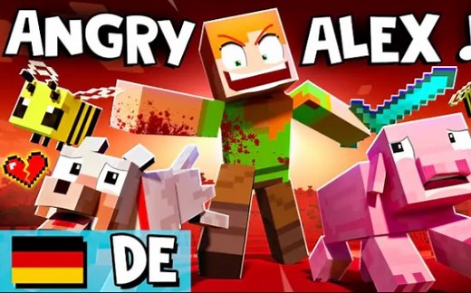 【ZAMination&EnchantedMob】"愤怒的艾力克斯ANGRY ALEX" [官方德语 结局A]我的世界动画音乐视频 - 德语