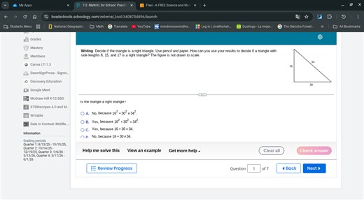 Writing: Decide if the triangle is a right triangle. Use pencil... | Filo