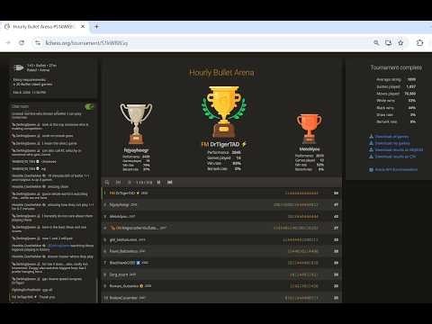 FIDE Master Tihomir Dovramadjiev - Win Lichess Hourly Bullet Arena Tournament 8 Feb 2026, full games
