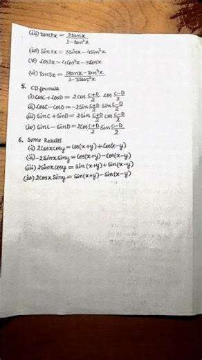 class 11th chapter3 Trigonometric functions notes#formulasheet#notes#trignometry#mathematics#11class
