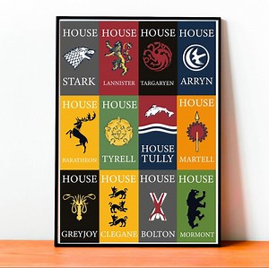 Fantasy Poster, House Sigil Poster, Vintage Poster, Wall Art, Movie, Modern Design, Epic Geek Art, George Martin, Tv Show, Book Cover - Etsy
