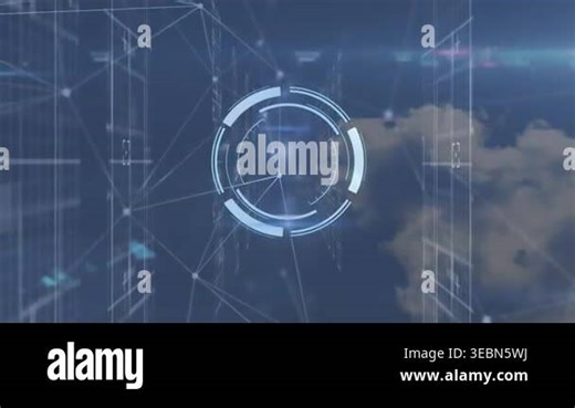 Animation of scope scanning over network of connections. Digital data security technology interface concept digitally generated video Stock Video Footage - Alamy