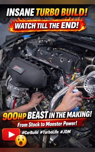 INSANE Turbo Engine Build 😳🔥 From Stock to MONSTER Power! #shorts
