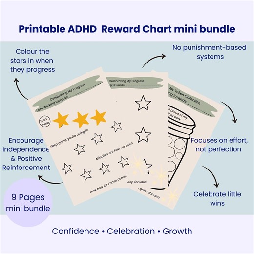 Neuroaffirming ADHD Reward Chart for Kids | Printable Visual Star Chart (positive Reinforcement) - Etsy