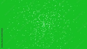 white particles extraction on green screen background motion graphic effects.