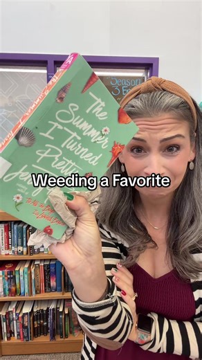 I can repair most book issues. I can’t fix this. This copy of The Summer I Turned Pretty has got to go! ✌🏻#librarytok #asmr #cover #middleschool #librariansoftiktok