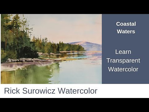 Watercolor Tutorial, "Coastal Waters" Narrated Step By Step Tutorial