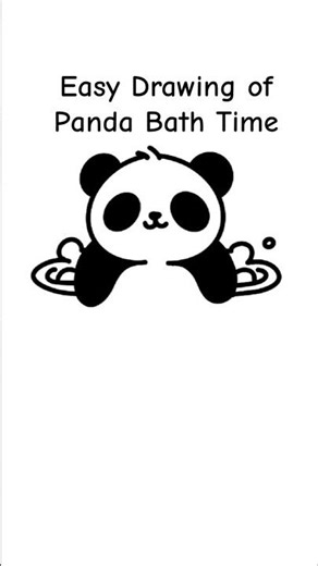 Easy Drawing of Panda Bath Time #pandadrawing #animalart #easydrawingideas
