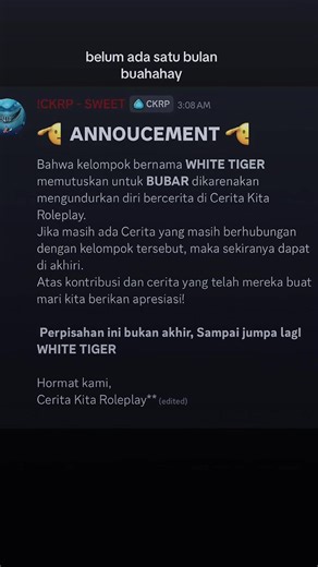 Part 2: Cerita Kita Roleplay Bersama White Tiger