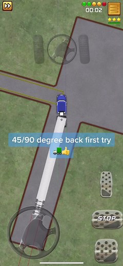 Truck Driver Successfully Executes 45/90 Degree Backing Maneuver