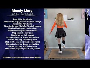 TAP DANCE TUTORIAL - BLOODY MARY (Lady Gaga - Wednesday) - Beginner Choreography