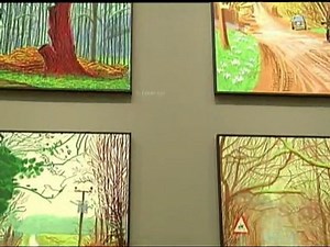 iPad drawings at David Hockney exhibition in London