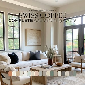 Best Benjamin Moore Swiss Coffee Palette for Modern Home Interior Soft Neutral Tone Warm Paint Colors for Living Rooms Bedrooms Open Concept - Etsy