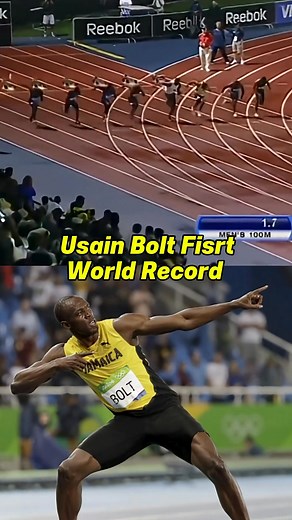 Usain Bolt First 100m World Record trackandfield track usainbolt | Sprinterja