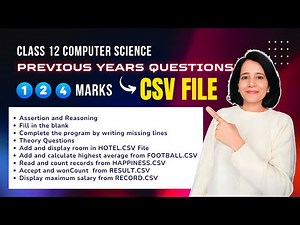 QUESTIONS & PROGRAMS on CSV FILE | Class 12 Computer Science | ENGLISH