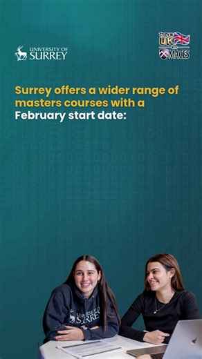 1K views | Start Your Masters This February at University of Surrey...