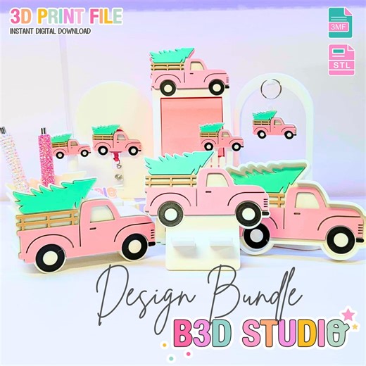 Farm Truck 3D Print File Design Bundle: Desk Gift Set (STL & 3MF Digital Download) - Etsy