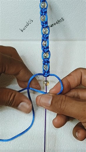 How to make a simple macrame beaded bracelet💙💙#handmade #trend #trendingreels #homemade #diy | Kerol03