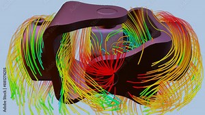 CFD simulation Computational fluid dynamics - Mechanical universal bearing airflow simulation