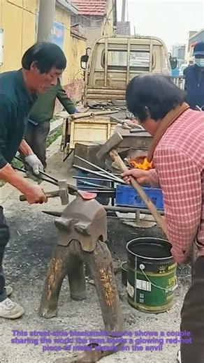 Blacksmith Couple Forging Metal | Traditional Craft
