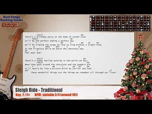 🎸 Sleigh Ride - Traditional Guitar Backing Track with chords and lyrics