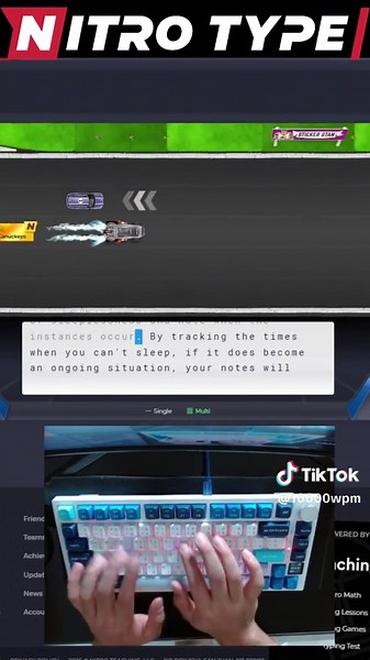 Nitro type 4 #fasttyping #keyboardasmr #typingasmr #mechanicalkeyboard