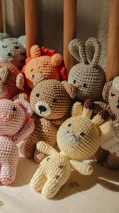 Our adorable, miniature crochet animals are perfect for babies, made by hand with stitched detailing. Toddlers will love them for imaginative play and their take-along size, making "Bitsies" a great gift for ages 0-3! 💛 Hand crocheted with 100% cotton 💛 Safe non-toxic 💛 Little size for little hands Collect the whole zoo at BitsyZoo.com! | Bitsy Zoo
