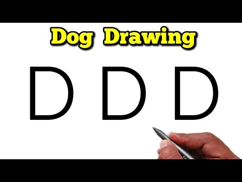 How to Draw a Cute Dog Using Letter D | Draw a Dog Easily