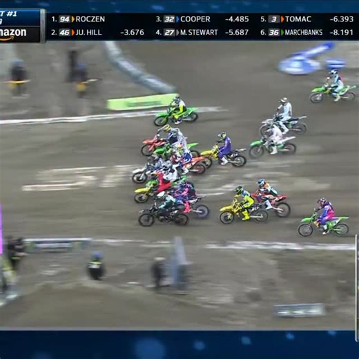 Here’s what happened on the start of 450 heat 1 😬 #SupercrossLIVE #SMX | Supercross